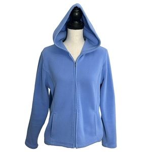 LL Bean Sweater M Hooded Fleece Blue
